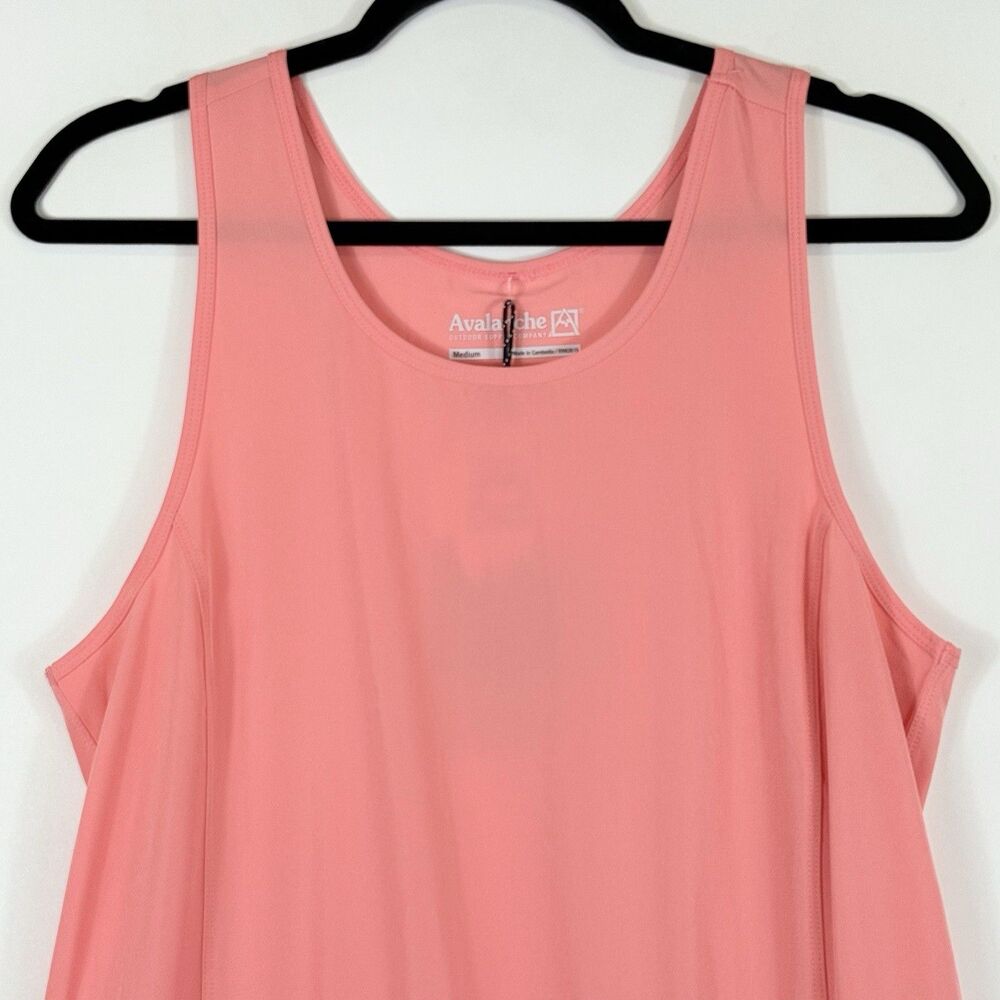 NEW Avalanche Womens Medium Coral Active Lightweight Woven Tank Pockets Dress - Picture 2 of 6